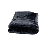 675gsm 2 Ply Solid Faux Mink Blanket Queen 200x240 cm Charcoal V442-BZO-BLANKET-675SOLID-CHARCOAL-QS