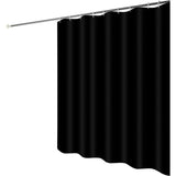 Anti Mildew Black Polyester Shower Curtain with Hooks, 260 x 200 cm V1188-MS-527-095