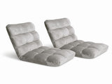 Artiss 2X Lounge Sofa Bed Flannel Fabric Grey FLOOR-SBL-M193-S-GYX2