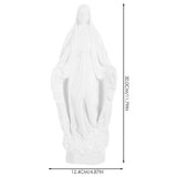White Resin Virgin Mary Statue Decorative Figurine for Home Office Bookshelf Mantel Display V1192-AZ-W-27610