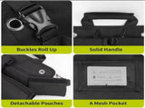 Black Roll-Up Tool Organizer Bag - 1200D Oxford Fabric Waterproof Hardware Storage with Detachable V888-ELOSUNG56184-1