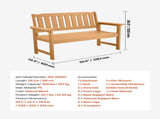 Outdoor Bench, 128 cm, 363 kg Weight Capacity for 2-3 Persons, Weatherproof Plastic Frame with V952-GYZYSLYMSSTBEEBDW001V0