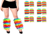 6 Pairs Fluffy Leg Warmers Rainbow Gay Pride LGBTQ Bulk V563-15179-6PCS