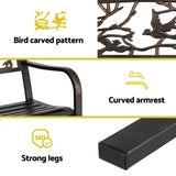 Gardeon Outdoor Bench Seat Garden Steel Outdoor Furniture 3 Seater Park Bronze GB-STEEL-XG220-BZ