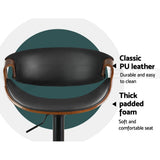 Artiss Bar Stools X3 Kitchen Counter Chair Gas Lift Swivel PU Ambrus Black BA-TW-8078-BKX3