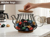 Coffee Pod Holder with Lid Large Capacity Snack Holder Organizer Counter Accessory Decor Station V1366-AZ2-W-14916