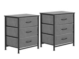 Artiss Set of 2 Chest of 3 Drawers Storage Dresser Tallboy Grey DIY-CDR-3D-GYX2