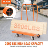 Drywall Cart, 3000 LBS Panel Dolly Cart with 45.28" x 21.8" Deck and 5" Swivel Wheels, Heavy-Duty V952-BLTCDGS000008IV4SV0