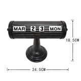 Vintage Style Black Table Top Calendar 24x18cm V637-56017CAL