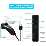 Wii Remote Controller ,Wii Controller with Nunchuck,Compatible with Nintendo Wii/Wii U,Black V1370-AZ4-08258