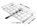 49.4 x 22.4 x 7.1 in Hitch Cargo Carrier, 500lb Capacity Trailer Hitch Mount Aluminum Cargo Basket, V952-CHXLK47206500F92QV0
