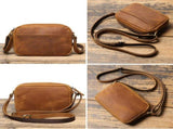 Premium Full Grain Messenger Bag for Men Retro Casual Commuter Shoulder Bag Multi-Purpose V1221-XM-LB5647-ZS202