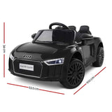 Kids Ride On Car Audi R8 Licensed Sports Electric Toy Cars Black RCAR-R8-S-BK