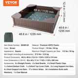 Sandbox with Cover, 48.6x48.6x12.4 in Square Sand Box, HDPE Sand Pit with 4 Corner Seating and V952-SXSLFXJCK000BU65WV0