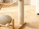 Rubber Wood & Acrylic Cat Tree V1408-W2