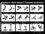 PROFLEX Weight Bench Workout Gym Press Adjustable Lifting Fitness Folding Bands V219-FTNWTBPRFAB2C