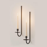 Iron Wall Sconces Set of 2 for Candle Holders - Farmhouse Wall Mount Candle Holder for Living Room V1366-AZ2-W-12997