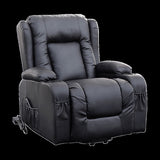 Recliner Chair Electric Massage Lift Chair with Heat Function PU Leather Lounge Sofa Black V63-834091