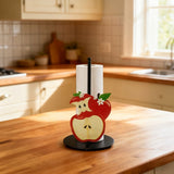 Freestanding Apple Shaped Metal Paper Towel Holder Farmhouse Decor Countertop Storage Stand For V1369-AZ3-W-14953