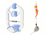 Interactive Electric Cat Teaser with Clip-On Spring Design Auto Up-and-Down Motion, Replaceable V1341-ZY-SMGALRC8-BLUE