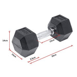 10KG Commercial Rubber Hex Dumbbell Gym Weight V63-794095