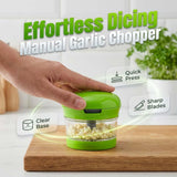 Mini Garlic Chopper and Press with Storage Container, Manual Garlic Mincer Crher Cutter, Premium V1258-DP02-F-425