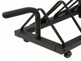 Centra Horizontal Bumper Plate Rack with Wheels Barbell Weight Storage Holder SP1093-BK-AU