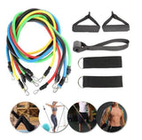 11-Piece Resistance Bands Set for Yoga and Rehab, MultiColor V1237-ZY-506-0323