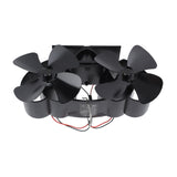 Stove Fan Heat Powered Aluminum Alloy 4 Blades Dual Head Fireplace Fan for Replacement Black V1294-YM0706-3114230125511