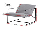 Artiss Armchair Lounge Chair Sling Grey UPHO-G-ARM01-FLD-GY