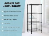 Modular Wire Storage 60x60cm Steel Shelving Black With Fixed Legs For Garage Warehouse Or Kitchen V63-841231