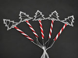 Solar-Powered Christmas Tree Stake Lights with Red-White Spiral Poles, Emitting a Warm White Glow V1341-ZY-WC7YRHVX-TRANSPARENT-3PCS