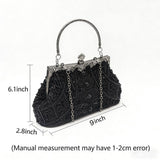 Evening Bag,Beads and Rhinestones Clutch Purse,Sequins and Satin Ladies Purses,Champagne V1369-AZ3-W-10703