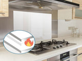Toughened 60cm x 75cm White Glass Kitchen Splashback V63-828831