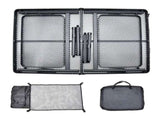 Folding Grill Table 135x60cm Portable Height Adjustable Camping Table with 2 Wing Panels Mesh V985-GRILLTABLE
