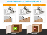Full Overlay Soft Close Cabinet Hinges Concealed Kitchen Cabinet Hinges, Heavy-Duty Adjustable V1107-994-56443-SLR-10PACK