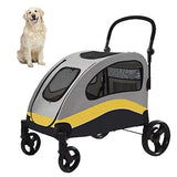 Large Dog Stroller Foldable Pet Pushchair with Doors V767-P-XL121-L