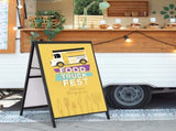 A Frame Sidewalk Sign, 61x91cm Heavy Duty Slide-in Signboard Holder, Double-Sided Folding Sandwich V952-XHBZA2436INCHM1FCV0