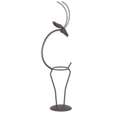 Deer Shape Wrought Iron Plant Stand Transparent Glass Hydroponic Plant Vase for Living RoomType B V1294-YM0710-3111210273512