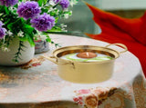 Small Stainless Steel Saucepan Pot for Cooking Soup and Sauces, Golden Finish, Kitchen Cookware for V1370-AZ4-16044