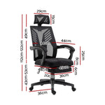 Artiss Mesh Office Chair Recliner Black OCHAIR-H-878-ABK