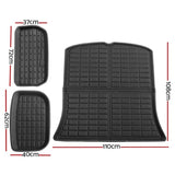 Tesla Model Y 2021-2024 Rear Well Front Cargo Trunk Toolbox Boot Liner Floor Mat RUBBER-MAT-TESLA-MODELY-RFT