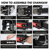X-BULL 62cc Chainsaw Petrol Commercial 22" Bar E-Start Tree Pruning Top Handle V211-AUEB-HGT013