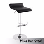 2X Black Bar Stools Faux Leather Low Back Adjustable Crome Base Gas Lift Slim Seat Swivel Chairs V43-BS-MIKA-BL