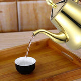 Stylish Golden Stainless Steel Teapot Glossy Surface Kitchen Tea Kettle V1192-AZ-W-22537