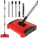 Manual Carpet Floor Sweeper, Non-Electric Multi-Surface Cleaner V1369-AZ3-W-12534