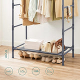 SONGMICS Metal Clothes Rack with 2 Rails Grey V227-8498101001080