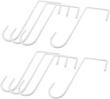 8 Pack Vinyl Fence Hooks, White Powder Coated Steel Hangers for Bird Feeders, Plants, Lights and V1189-LC-RY-00037