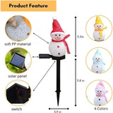 Charming Solar Snowman Stake Lights with Warm Glow, Auto On/Off, and Colorful Hat & Scarf Designs V1341-ZY-48D9FPEU-4PCSMIXEDCOLORS