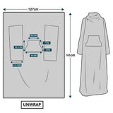 Sleeved Blanket Hoodie Flannel Sherpa TV Blanket Navy Blue V1263-JX-7722
